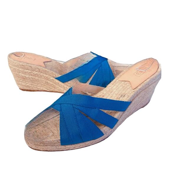 Stubbs & Wootton Grace Espadrille Sandal Blue Size 39 / 8 - Picture 2 of 11